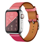 Two Color Single Loop Leather Wrist Strap Watchband for Apple Watch Series 3 & 2 & 1, 38mm Orange+Bright Blue, 42mm Orange+Bright Blue, 38mm Pink+Wine Red, 42mm Pink+Wine Red, 38mm Amber+Orange Red+Light Rose Red, 42mm Amber+Orange Red+Light Rose Red  ...