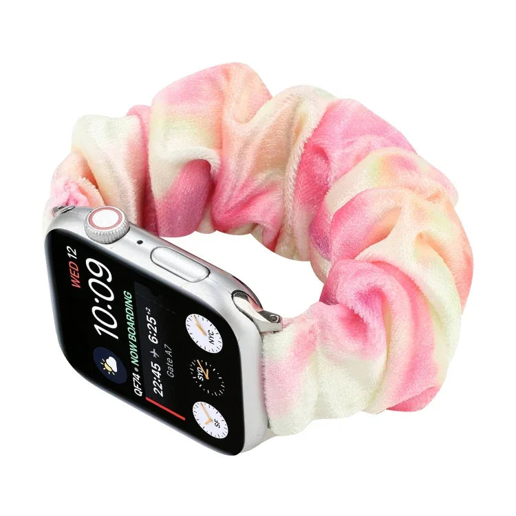 Flannel Hair Ring Replacement Strap Watchband, For Apple Watch Ultra 49mm / Series 8&7 45mm / SE 2&6&SE&5&4 44mm / 3&2&1 42mm, For Apple Watch Series 7 45mm / 6 & SE & 5 & 4 44mm / 3 & 2 & 1 42mm                                                         ...