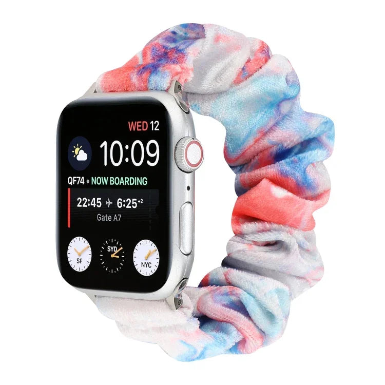 Flannel Hair Ring Replacement Strap Watchband, For Apple Watch Ultra 49mm / Series 8&7 45mm / SE 2&6&SE&5&4 44mm / 3&2&1 42mm, For Apple Watch Series 7 45mm / 6 & SE & 5 & 4 44mm / 3 & 2 & 1 42mm                                                         ...