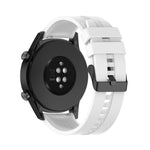 For Huawei Watch GT 2 46mm Silicone Replacement Wrist Strap Watchband, with Black Buckle, with Silver Buckle