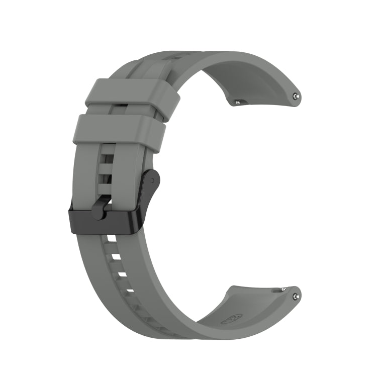 For Huawei Watch GT 2 46mm Silicone Replacement Wrist Strap Watchband, with Black Buckle, with Silver Buckle