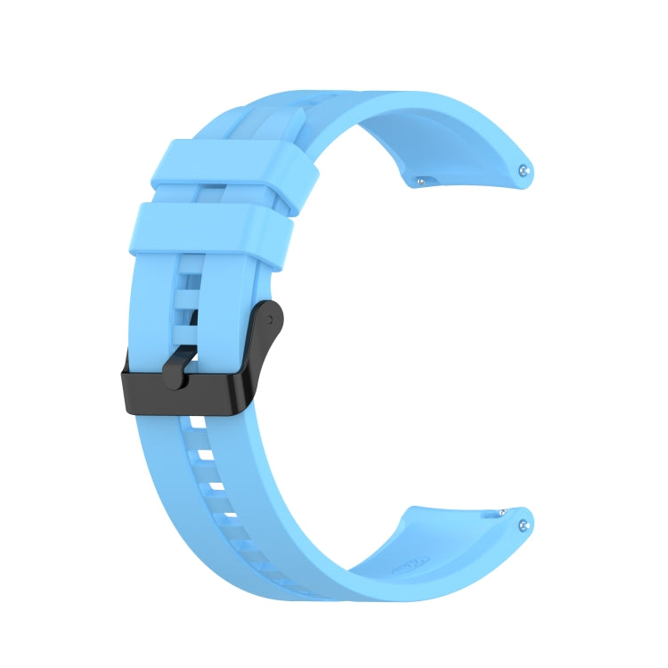 For Huawei Watch GT 2 46mm Silicone Replacement Wrist Strap Watchband, with Black Buckle, with Silver Buckle