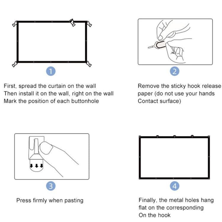 Folding Milk Silk Polyester Projector Film Curtain, 60 inch (16:9) Projection Area: 133 x 75cm, 60 inch (4:3) Projection Area: 120 x 90cm, 72 inch (16:9) Projection Area: 159 x 90cm, 72 inch (4:3) Projection Area: 146 x 110cm                           ...