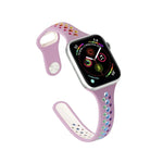 Rainbow Silicone Watchband For Apple Watch Series 6 & SE & 5 & 4 40mm / 3 & 2 & 1 38mm, For Apple Watch Series 7 41mm / 6 & SE & 5 & 4 40mm / 3 & 2 & 1 38mm, For Apple Watch Series 8&7 41mm / SE 2&6&SE&5&4 40mm / 3&2&1 38mm