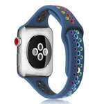 Rainbow Silicone Watchband For Apple Watch Series 6 & SE & 5 & 4 40mm / 3 & 2 & 1 38mm, For Apple Watch Series 7 41mm / 6 & SE & 5 & 4 40mm / 3 & 2 & 1 38mm, For Apple Watch Series 8&7 41mm / SE 2&6&SE&5&4 40mm / 3&2&1 38mm