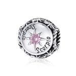 S925 Sterling Silver Twelve Constellation Zircon Beads DIY Bracelet Necklace Accessories, Aries, Taurus, Gemini, Cancer, Leo, Virgo, Libra, Scorpio, Sagittarius, Capricorn, Aquarius, Pisces