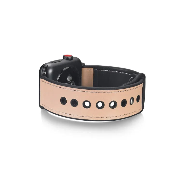 Paste Leather TPU Watchband For Apple Watch Series 6 & SE & 5 & 4 40mm / 3 & 2 & 1 38mm