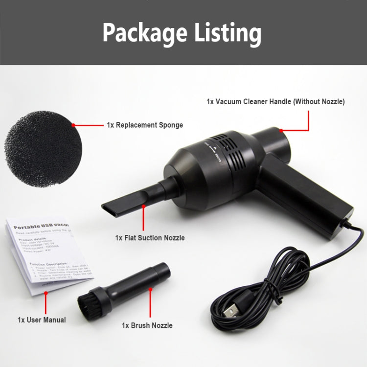 HK-6019D Portable Household Car Handheld Mini USB Vacuum Cleaner Dust Collector Cleaning Tools, HK-6019D