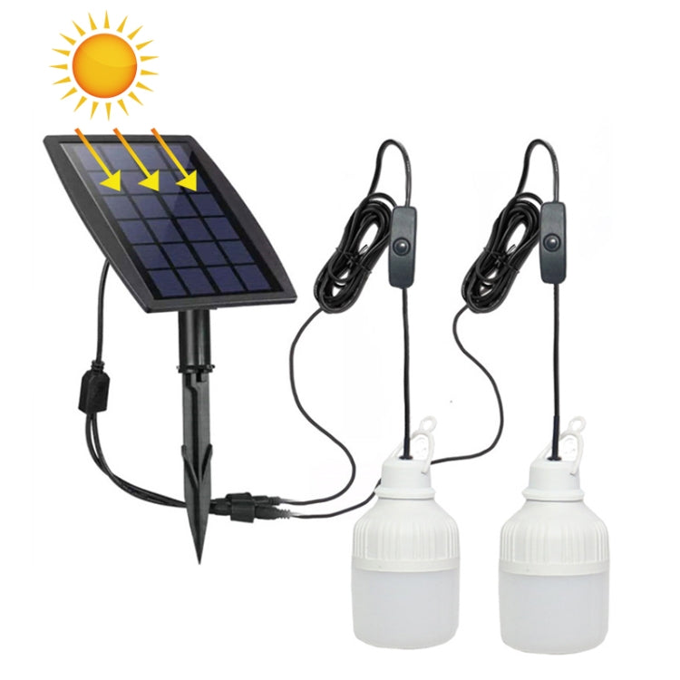 SNF-0092 White Light Solar Lantern Lighting Bulb Outdoor IP44 Waterproof LED One for Two Lighting System Split Garden Lamp, 5m, 10m