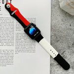 Silicone Color Matching Replacement Watchbands For Apple Watch Series 6 & SE & 5 & 4 44mm / 3 & 2 & 1 42mm, For Apple Watch 44mm/42mm(Black+Red+White), For Apple Watch 44mm/42mm(Light Blue+Dark Blue+Yellow)                                              ...