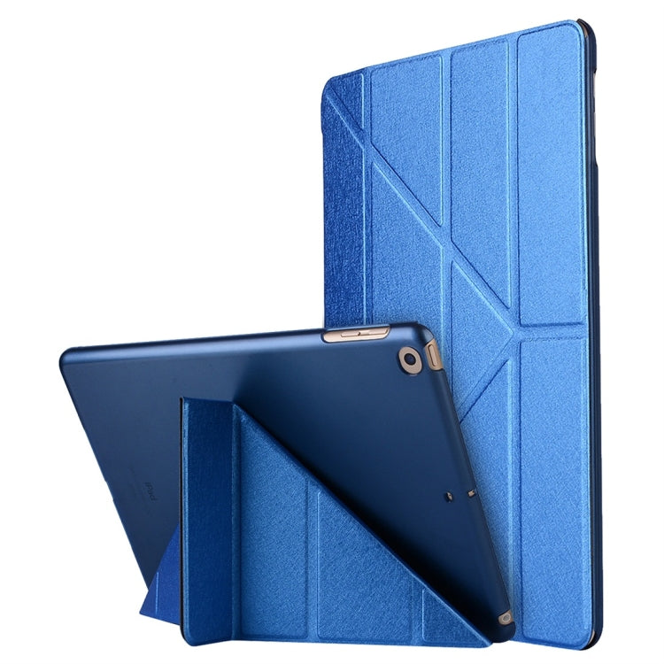 For iPad 10.2 inch Silk Texture Horizontal Deformation Flip Leather Case with Holder