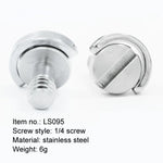 EXIN LS095 2 PCS D Ring Screws Camera Plate Mount 1/4 inch Quick Release Screws, LS095
