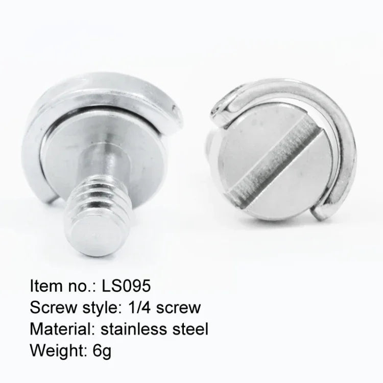 EXIN LS095 2 PCS D Ring Screws Camera Plate Mount 1/4 inch Quick Release Screws, LS095