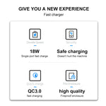 WK WP-U57 Max 18W Maxspeed QC3.0 Fast Charger + USB to 8 Pin Data Cable, US Plug, EU Plug