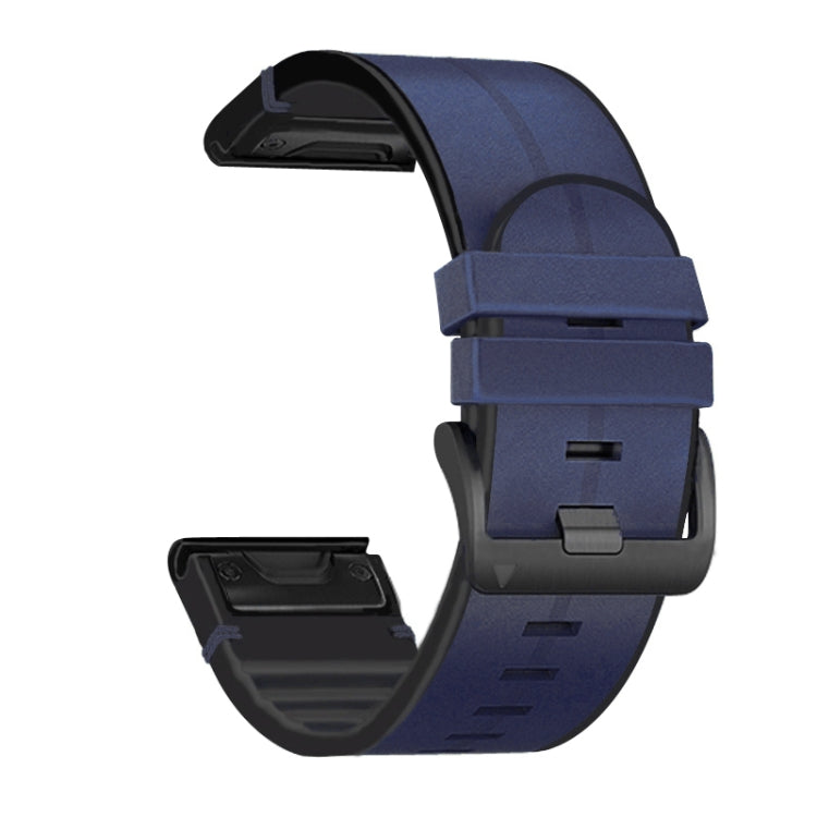 Silicone + Leather Quick Release Replacement Strap Watchband, For Garmin Fenix 6, For Garmin Fenix 6X