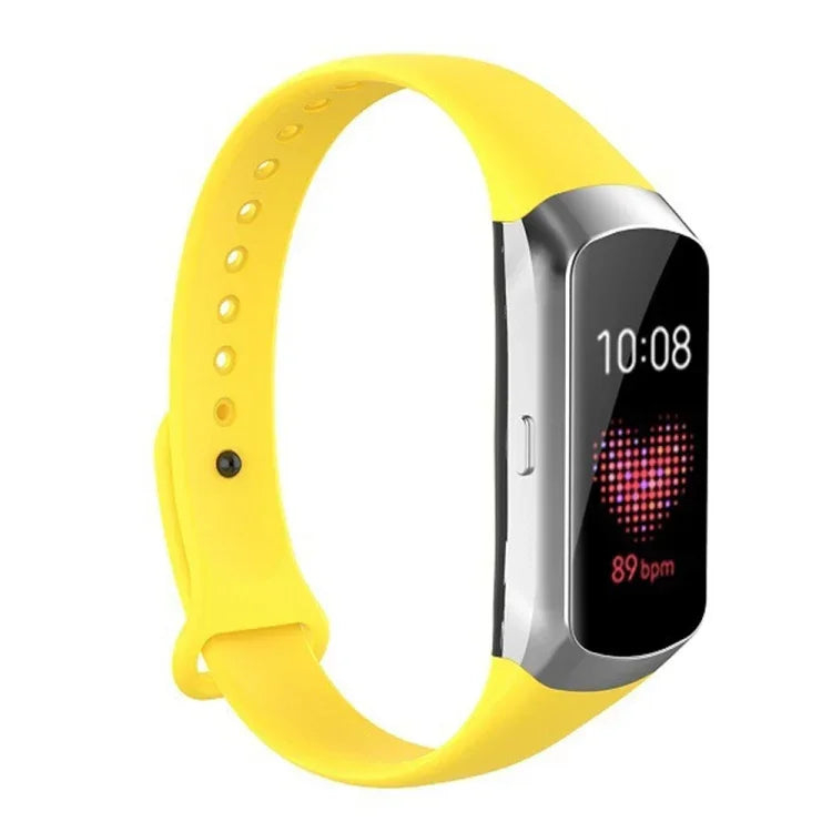 For Samsung Galaxy Fit SM-R370 Silicone Glossy Nail Button Replacement Strap Watchband