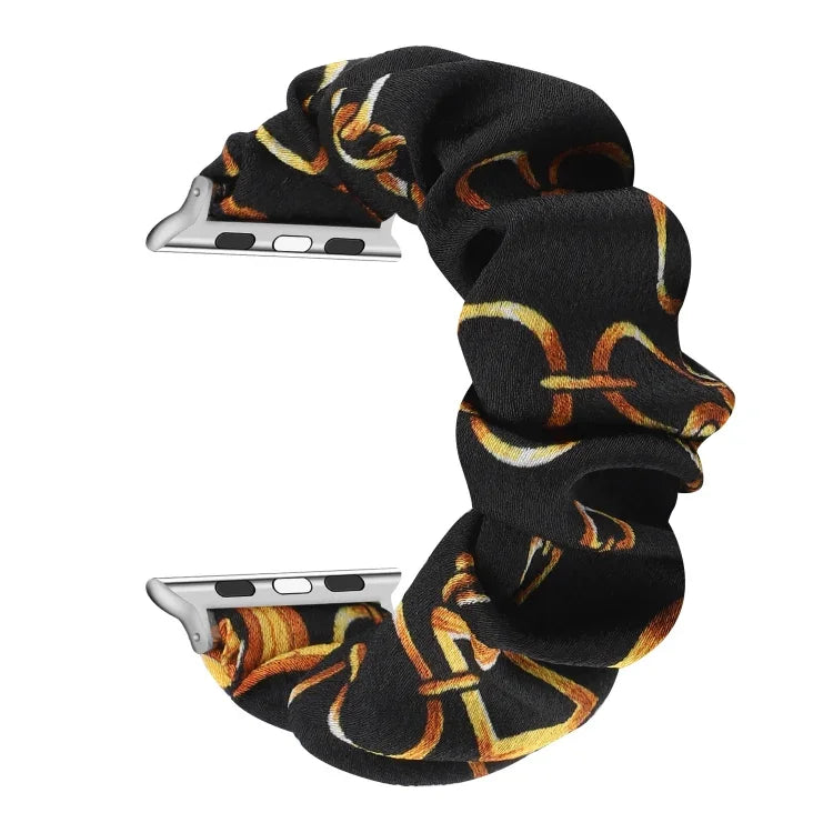 Fabric Hair Ring Replacement Strap Watchband For, Apple Watch Series 8&7 45mm / SE 2&6&SE&5&4 44mm / 3&2&1 42mm, Apple Watch Series 8&7 41mm / SE 2&6&SE&5&4 40mm / 3&2&1 38mm