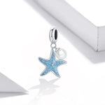 S925 Sterling Silver Starfish Pendant DIY Bracelet Necklace Accessories, Starfish