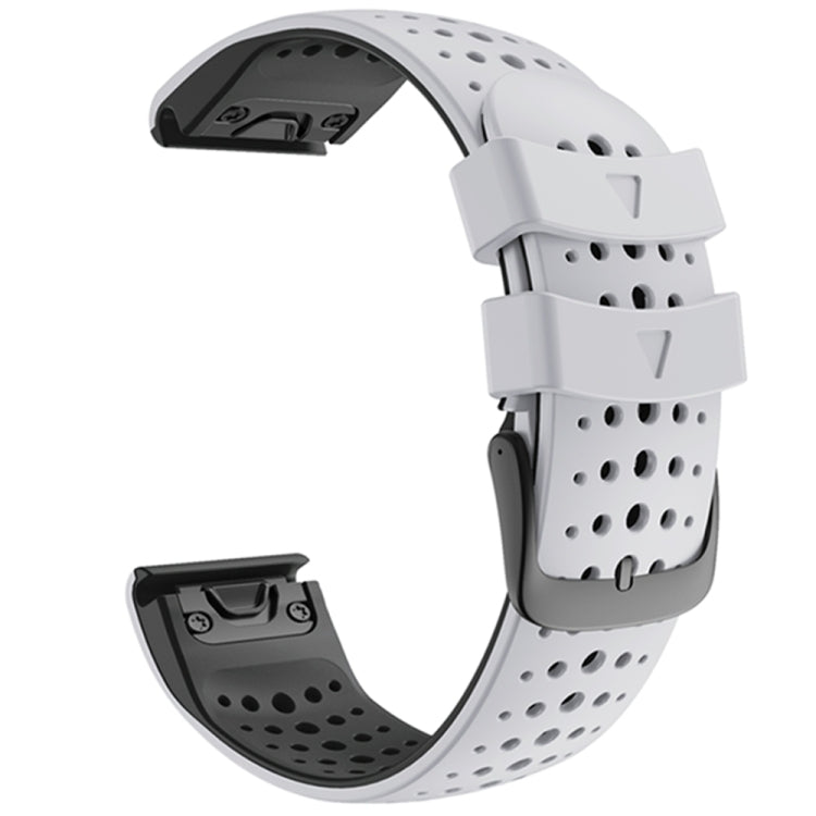 For Garmin Fenix 6 Two-color Silicone Round Hole Quick Release Replacement Strap Watchband, For Garmin Fenix 6