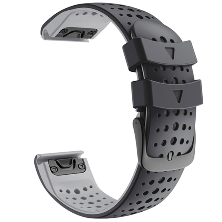 For Garmin Fenix 6 Two-color Silicone Round Hole Quick Release Replacement Strap Watchband, For Garmin Fenix 6