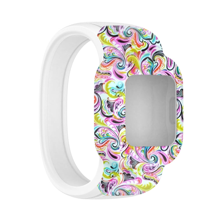 For Garmin Vivofit JR3 No Buckle Silicone Printing Replacement Watchband, S, L