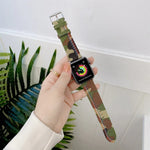 Three Lines Canvas Replacement Strap Watchband, For Apple Watch Series 7  41mm / & 6 & SE & 5 & 4 40mm, For Apple Watch Series  7  45mm / & 6 & SE & 5 & 4 44mm