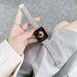 Double Lines Steel Replacement Strap Watchband, For Apple Watch Series 7  41mm / & 6 & SE & 5 & 4 40mm, For Apple Watch Series  7  45mm / & 6 & SE & 5 & 4 44mm