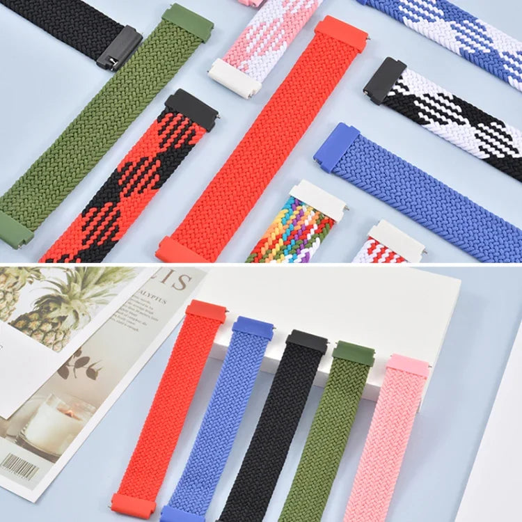 For Samsung Galaxy Watch 3 41mm Adjustable Nylon Braided Elasticity Replacement Strap Watchband, 165mm