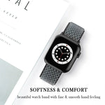 Wave Texture Nylon Replacement Watchbands For Apple Watch Series, 7 45mm / 6 & SE & 5 & 4 44mm / 3 & 2 & 1 42mm, 7 41mm / 6 & SE & 5 & 4 40mm / 3 & 2 & 1 38mm