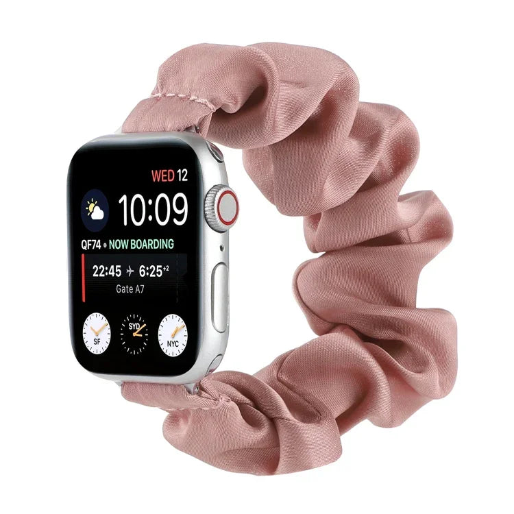 Scarf Hair Tie Replacement Watchbands For Apple Watch Series, 7 45mm / 6 & SE & 5 & 4 44mm / 3 & 2 & 1 42mm, 7 41mm / 6 & SE & 5 & 4 40mm / 3 & 2 & 1 38mm