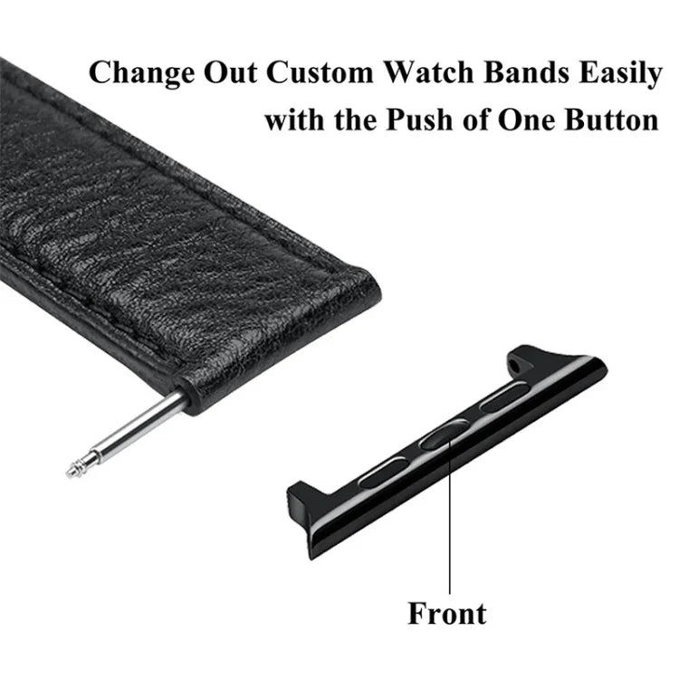 2 PCS Watchbands Stainless Steel Acoustic Ear Connector, Width: 24mm For Apple Watch Series 6 & SE & 5 & 4 44mm / 3 & 2 & 1 42mm, Width: 24mm For Apple Watch 44mm / 42mm