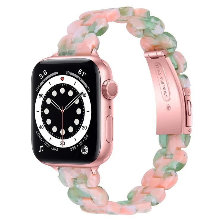 Oval Resin Replacement Strap Watchband, For Apple Watch Series 7  41mm / & 6 & SE & 5 & 4 40mm, For Apple Watch Series  7  45mm / & 6 & SE & 5 & 4 44mm