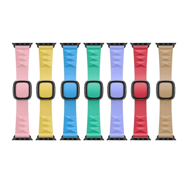 Modern Style Silicone Replacement Strap Watchband For Apple Watch Series 6 & SE & 5 & 4 44mm / 3 & 2 & 1 42mm, Black Buckle, Rose Gold Buckle, Silver Buckle