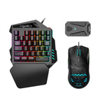 HXSJ V100+J900+P8 One-handed Keyboard + Programming Gaming Mouse + Keyboard Mouse Converter Set, V100+J900+P8