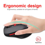 HXSJ T67 2.4G Bluetooth 3.0/5.0 Dual Mode Wireless Mouse, T67 2.4G