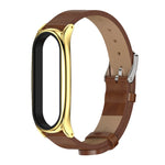 For Xiaomi Mi Band 6 / 5 Mijobs Metal Case Crazy Horse Texture PU Microfiber Plus Watch Band