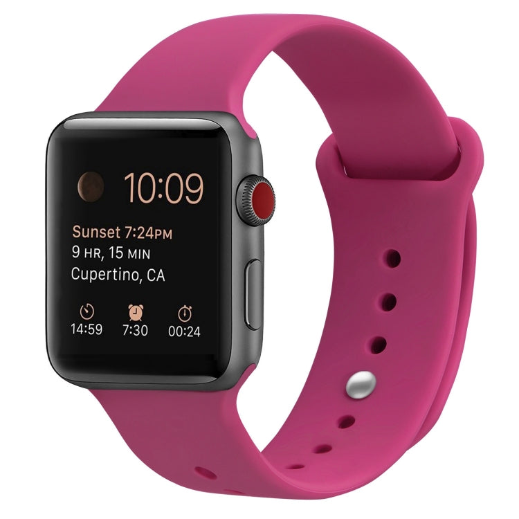 Silicone Replacement Strap Watchband For Apple Watch Series, 7 41mm / 6 & SE & 5 & 4 40mm / 3 & 2 & 1 38mm, 7 45mm / 6 & SE & 5 & 4 44mm / 3 & 2 & 1 42mm