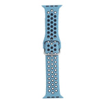 Metal Buckle Silicone Replacement Watchband For Apple Watch Series, 7 41mm / 6 & SE & 5 & 4 40mm / 3 & 2 & 1 38mm, 7 45mm / 6 & SE & 5 & 4 44mm / 3 & 2 & 1 42mm