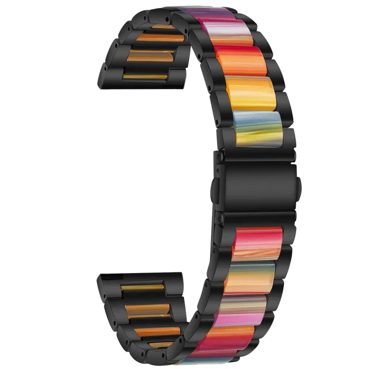 Three-beads Steel + Resin Replacement Strap Watchband, For Samsung Smart Watch 20mm, For Samsung Smart Watch 22mm
