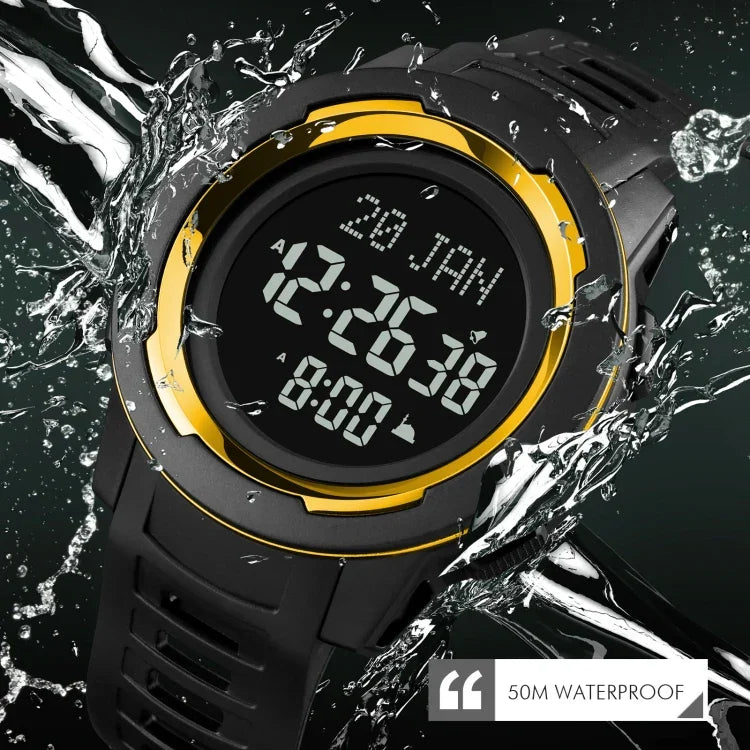 SKMEI 1729 Qibla Calendar Timing Multifunctional LED Digital Display Luminous Electronic Watch