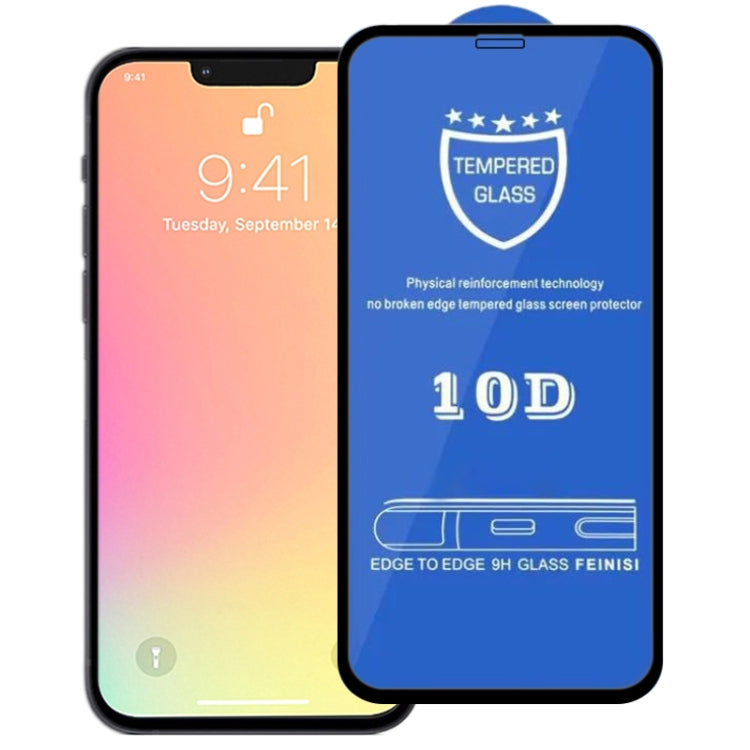 9H 10D Full Screen Tempered Glass Screen Protector, For iPhone 13 mini  (Black) (1 PC), For iPhone 13 / 13 Pro  (Black) (1 PC), For iPhone 14 Plus / 13 Pro Max (Black) (1 PC)