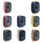 Electroplating PC Single Row Diamond Protective Case with Tempered Glass Film For Apple Watch Series, For Apple Watch Series 6 / 5 / 4 / Watch SE 40mm, For Apple Watch Series 6 / 5 / 4 / Watch SE 44mm