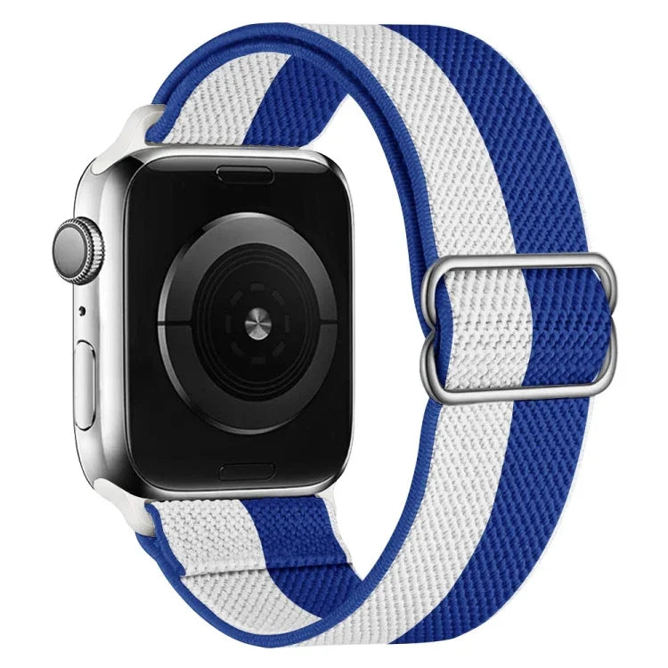 High Elastic Nylon Replacement Watchband For Apple Watch Series, 7 41mm / 6 & SE & 5 & 4 40mm / 3 & 2 & 1 38mm, 7 45mm / 6 & SE & 5 & 4 44mm / 3 & 2 & 1 42mm