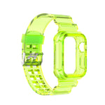 Silicone Integrated Replacement Strap Watchband For Apple Watch Series, 7 41mm / 6 & SE & 5 & 4 40mm / 3 & 2 & 1 38mm, 7 45mm / 6 & SE & 5 & 4 44mm / 3 & 2 & 1 42mm