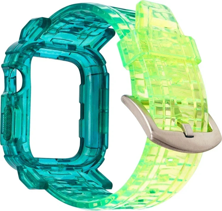 Gradient TPU Integrated Case Strap For Apple Watch Series 9 / 8 / 7 45mm / 6 / 5 / 4 / Watch SE 44mm / Watch 42mm, For Apple Watch Series 9 / 8 / 7 45mm / 6 / 5 / 4 / Watch SE 44mm / Watch 42mm