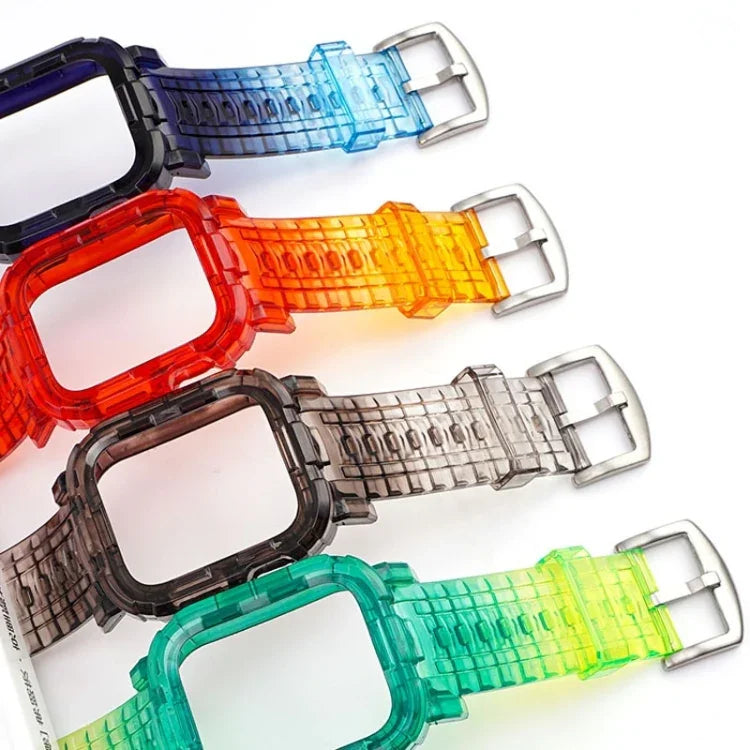 Gradient TPU Integrated Case Strap For Apple Watch Series 9 / 8 / 7 45mm / 6 / 5 / 4 / Watch SE 44mm / Watch 42mm, For Apple Watch Series 9 / 8 / 7 45mm / 6 / 5 / 4 / Watch SE 44mm / Watch 42mm