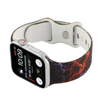 8-buckle Printed Replacement Strap Watchband For Apple Watch Series, 7 45mm / 6 & SE & 5 & 4 44mm / 3 & 2 & 1 42mm, 7 41mm / 6 & SE & 5 & 4 40mm / 3 & 2 & 1 38mm