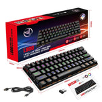 HXSJ L800 61 Keys Bluetooth 5.0 / 2.4G Wireless / Type-C Wired Three Modes Blue Shaft Mechanical Keyboard