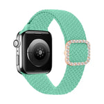 Adjustable Nylon Braided Elasticity Diamond Buckle Replacement Strap Watchband For Apple Watch Series, 7 & 6 & SE & 5 & 4 40mm/3 & 2 & 1 38mm, 7 & 6 & SE & 5 & 4 44mm/3 & 2 & 1 42mm