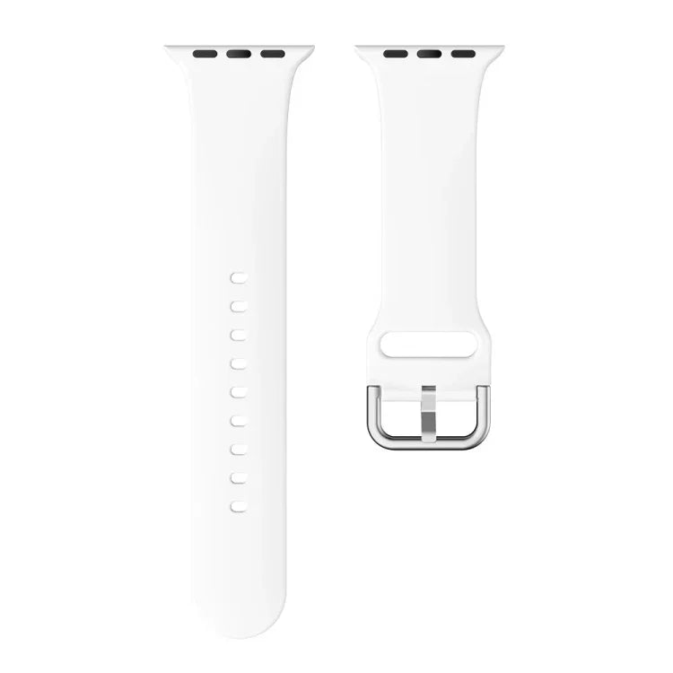 Single-color Silicone Buckle Replacement Strap Watchband For Apple Watch Series, 7 41mm / 6 & SE & 5 & 4 40mm / 3 & 2 & 1 38mm, 7 45mm / 6 & SE & 5 & 4 44mm / 3 & 2 & 1 42mm